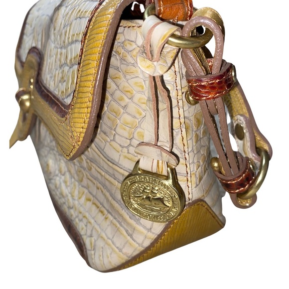 Brahmin Crocodile Embossed Leather Flap Front Shoulder Bag - Picture 6 of 7